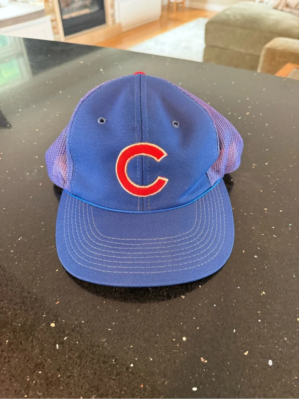 Vintage Blue Chicago Cubs MLB Trucker Hat with Red 'C' Logo